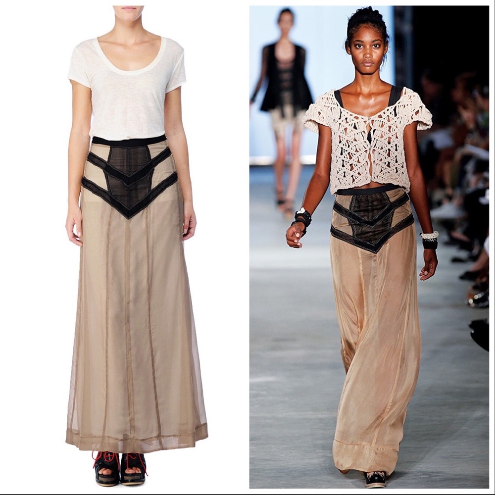 Rag & Bone Lafone Silk Corset Maxi Skirt sz 0